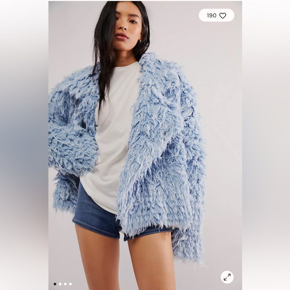 Free People KSENIASCHNAIDER Denim Fur Jacket